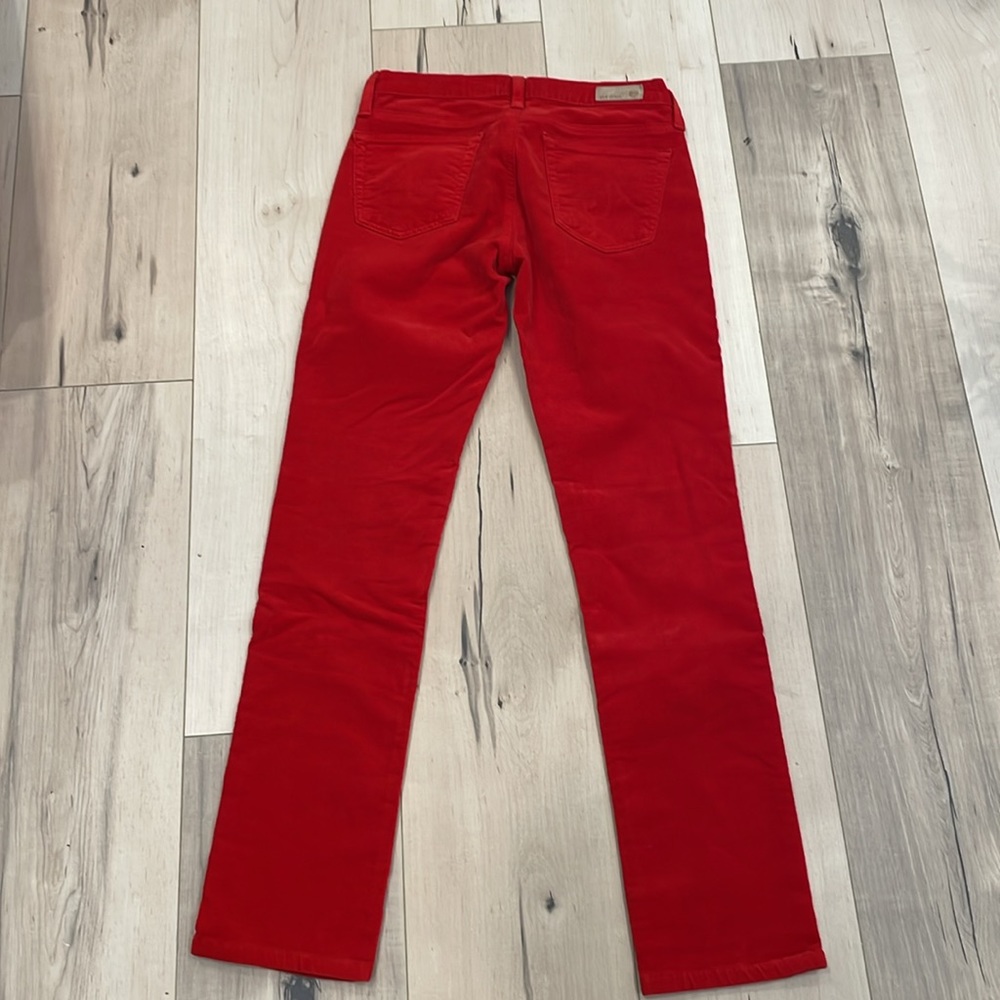 NWOT Red Corduroy AG Stevie Slim Straight Pants, size 26R. - Picture 9 of 9